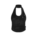 Muffler Knit Halter Top / Black