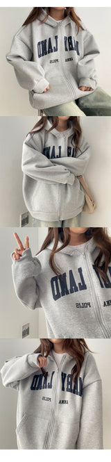 Melanie Napping Big Oversized Hooded Zip-Up