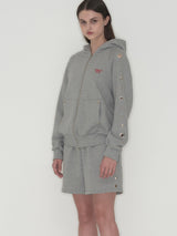 Studded set zip up hoodie - Grey