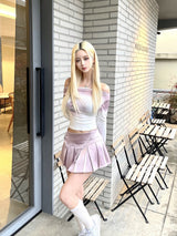 1447. ローズグラデーションオフショルダーT