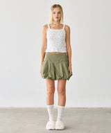 BALLOON MINI SKIRT KHAKI