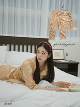 gold silk dot pajama set