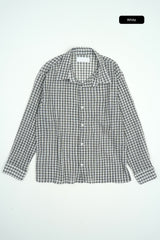 Vina sheer check wrinkle shirt