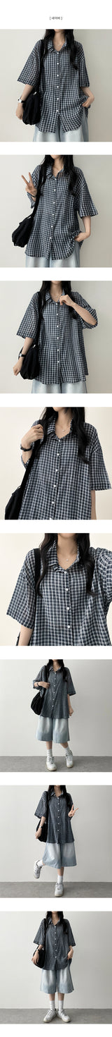 Doven Check Boxy Fit Short Sleeve Shirt Southern