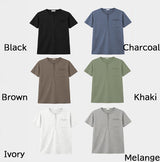 [1+1] Kato Henley Neck Slub Short Sleeve T-shirt