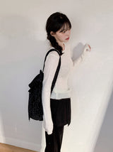 Rose See-through Wool Slim Rib Knit (6color)