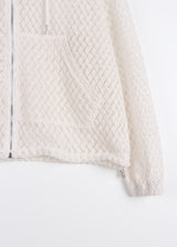 PUNCHING KNIT HOOD ZIP-UP