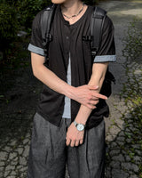 Moment Check Roll-Up Short Sleeve Cardigan