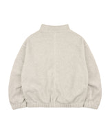 Oversized fleece half-zip - Beige