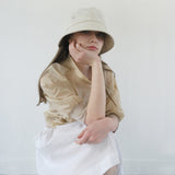 Cream Ribbon Cotton Hat