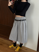 [Unisex] ベルト付きスウェットバミューダパンツ(3color)