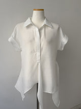 [Short Sleeve ver.] Kaya Wrap See-through Roll-up Shirt
