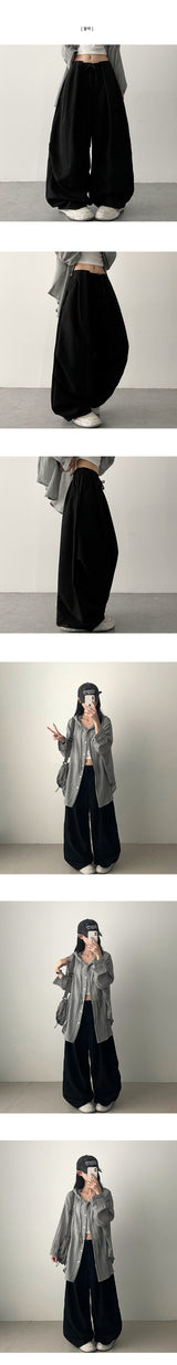 fodi waist banding ピンタックワイドパンツ