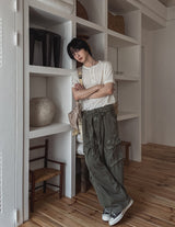 コイズヘンリーネックリンクル半袖Tシャツ