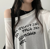 Alling lettering shoulder long sleeve tee