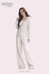 Floral Loose Hoodie Training Set (TOP)