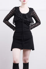 Elle see-through cardigan + Nashi one-piece set