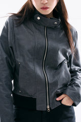 Nathan crack leather jacket