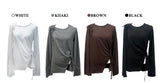 Cloud Draw Deck Shirring Team Long Sleeve T-Shirt (4 Colors)