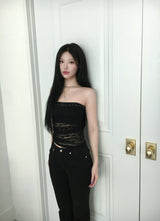 [set] stone two piece top (with bra top )