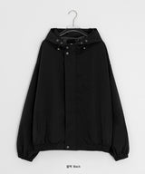 [unisex] ランジストリングウィンドブレーカーフィールドフードジャンパー