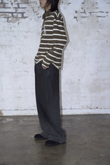 Ablivion Dust Fade Curved Pants in Black Charcoal