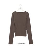 Celinet Slim Fit Color Layered Long Sleeve Tee
