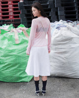 WRINKLE MESH CARDIGAN PINK