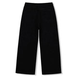ベーシック ウォッシング ワイド コットン パンツ(black)