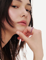 26SS★ Essence Silver (W) Lace Tennis Ring M Ruby