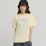 マルチーズクルーライングラフィック半袖Tシャツ