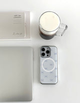 [MADE]クラウドリボン シルバーエポキシ バンパー iPhoneケース MagSafe