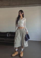 Side rope pig Bermuda cargo pants