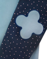 patched raglen t-shirts / sky