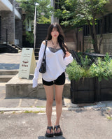 Awning Deep V-Neck Long Sleeve
