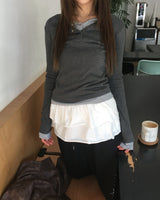 Layered button T