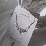 [VIVIZ Eunha Necklace] ヘブンリークリスタルネックレス-シルバー(Regular Length Version)
