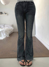 Shingo Stitch Back Pocket Washing Bootcut Denim Pants