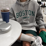 Urban Boston Embroidery Double Middle Overfit Hoodie
