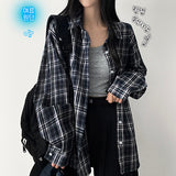 Elo Linen Fluffy Oversized Fit Checkered Shirt Shirt