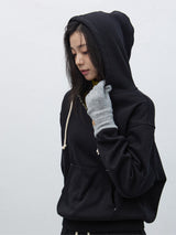 stitch v-neck sweat hood t-shirts