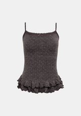 Dot Frill Lace Cardigan Set