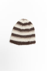 fluffy stripe color beanie(4colors)