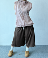 サイドプリーツストリングバミューダパンツ🖤🤎🤍🩶 - 4 カラーズ