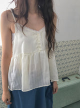Zerni V-neck Lace Bustier Layered Sleeveless