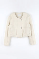 Cotton diagonal tweed jacket