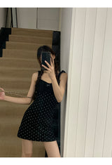 Black Cutie Hip Dot Mini Dress