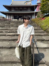 Modern Oversized Linen Short-Sleeve Shirt