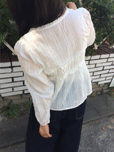 キミ フリル レース リボン ロングスリーブ ブラウス