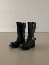 MARTIN FLATFORM BUCKLE BOOTS